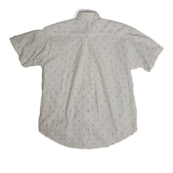 VINTAGE 90s shirt white printed cotton button up top M - Picture 2 of 11